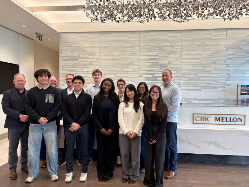 Steven with a student consulting team and professionals at CIBC Mellon